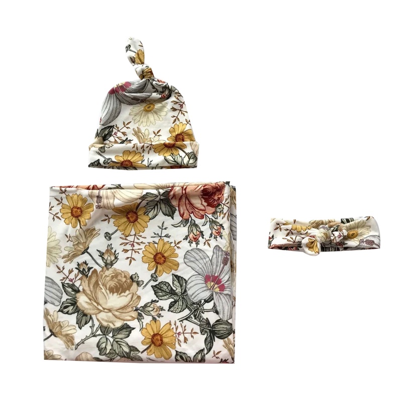 Chăn Quấn Em Bé Sơ Sinh Kèm Nón Xinh Xắn