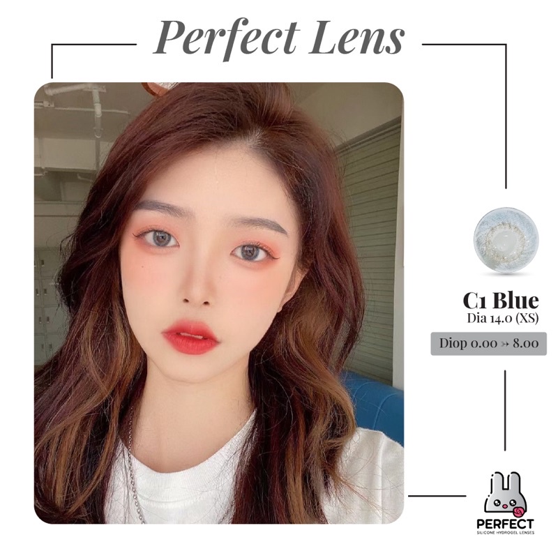 Lens Mắt , Kính Áp Tròng C1 BLUE Có Độ Cận và Không Độ , DIA 14.0 XS , Dành Cho Mắt Nhạy Cảm Giá Sale