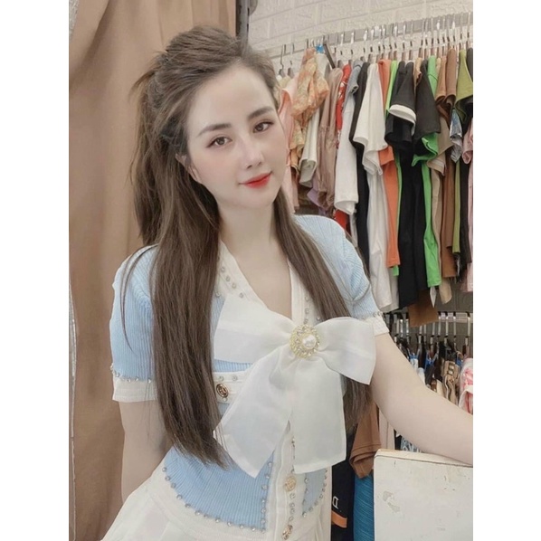 [ CÓ ẢNH THẬT + VIDEO TỰ QUAY ] Áo Điệu Có Nơ To Chất Len Hàng Quảng Châu Có 3 Màu Mix Đồ Cực Xinh Nha | BigBuy360 - bigbuy360.vn