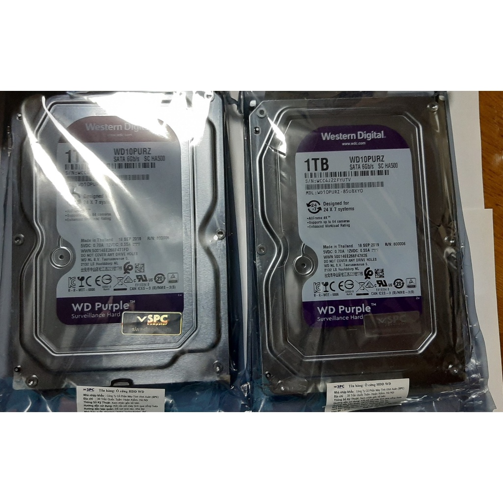 Ổ cứng Chuyên Camera 1TB 2TB WD Purple tím