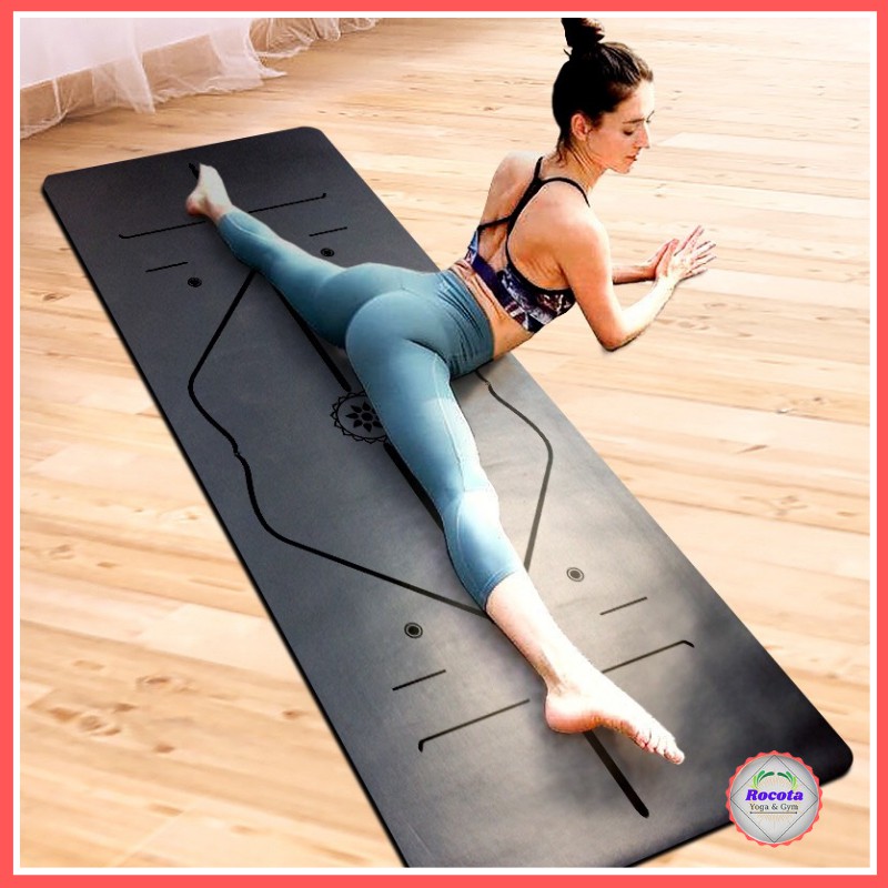 Thảm tập yoga định tuyến chống trượt 8mm, thảm tập gym dày 8mm TPE CAO CẤP