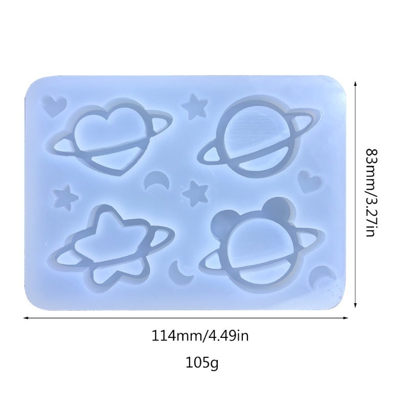 Khuôn Silicone Làm Móc Khóa Đất Sét Polymer Hình Hành Tinh 3D DIY