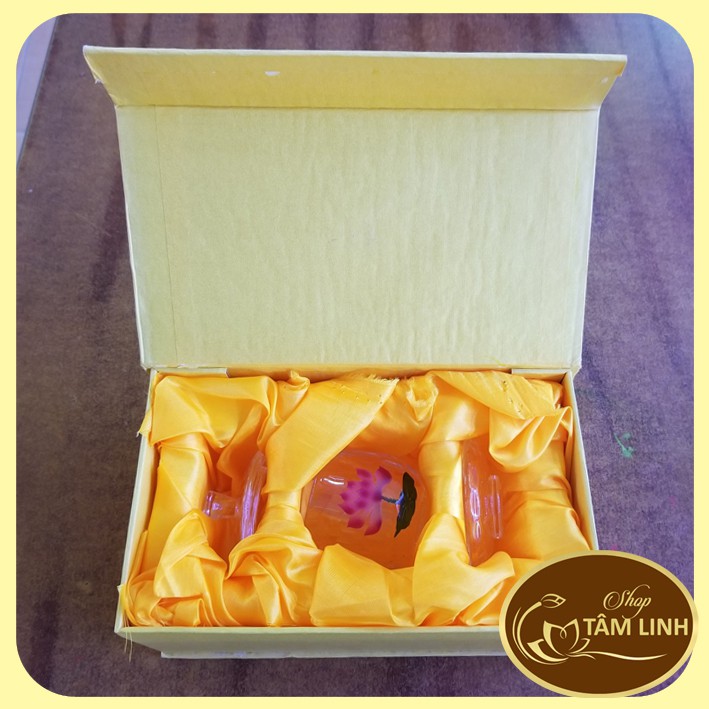 Chung Nước Pha Lê Hoa Sen Đế Tròn Nhỏ  GIÁ RẺ VÔ ĐỊCH