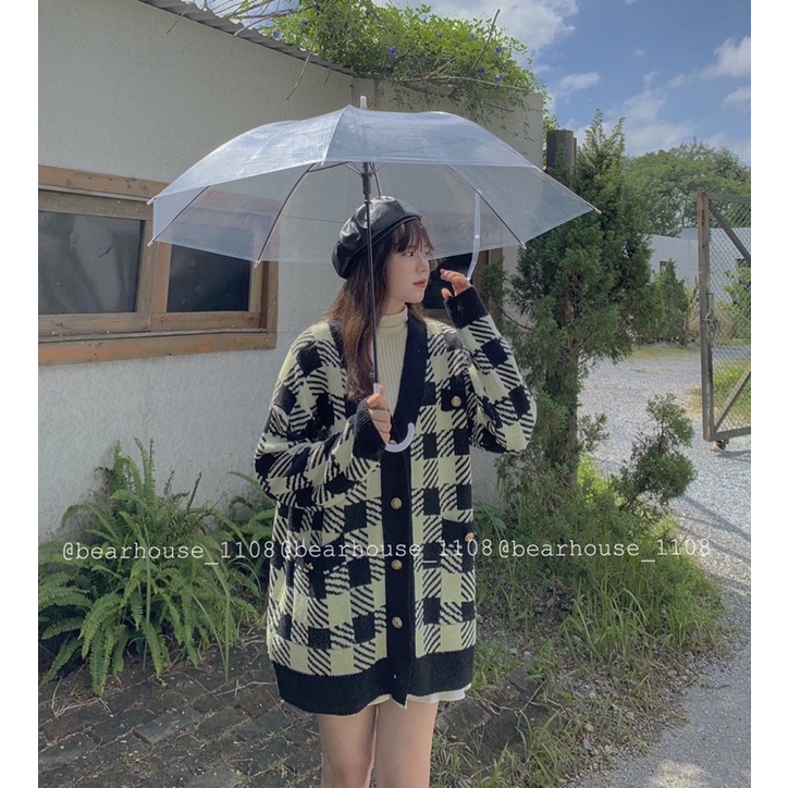 ❌ ÁO CARDIGAN LEN KẺ ĐEN TRẮNG ❌ | BigBuy360 - bigbuy360.vn