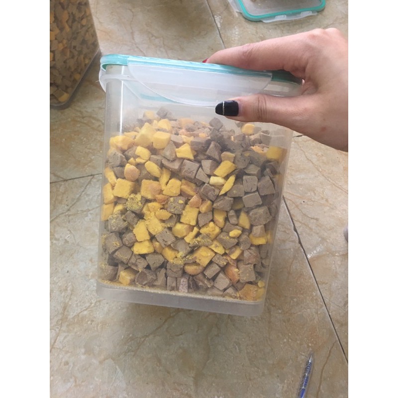 [ Rẻ vô địch ] Hộp mix gan gà - lòng đỏ trứng 650g-1000g siêu dinh dưỡng cho Mèo hsd 1 năm