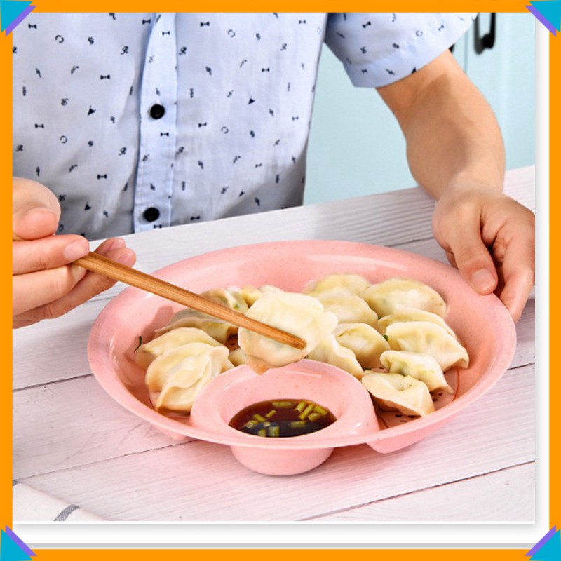 [SGD] Đĩa Đựng Trái Cây - Dĩa Đựng Đồ Ăn Tích Hợp Bát Nước Chấm Có Khay Hứng Nước 9423