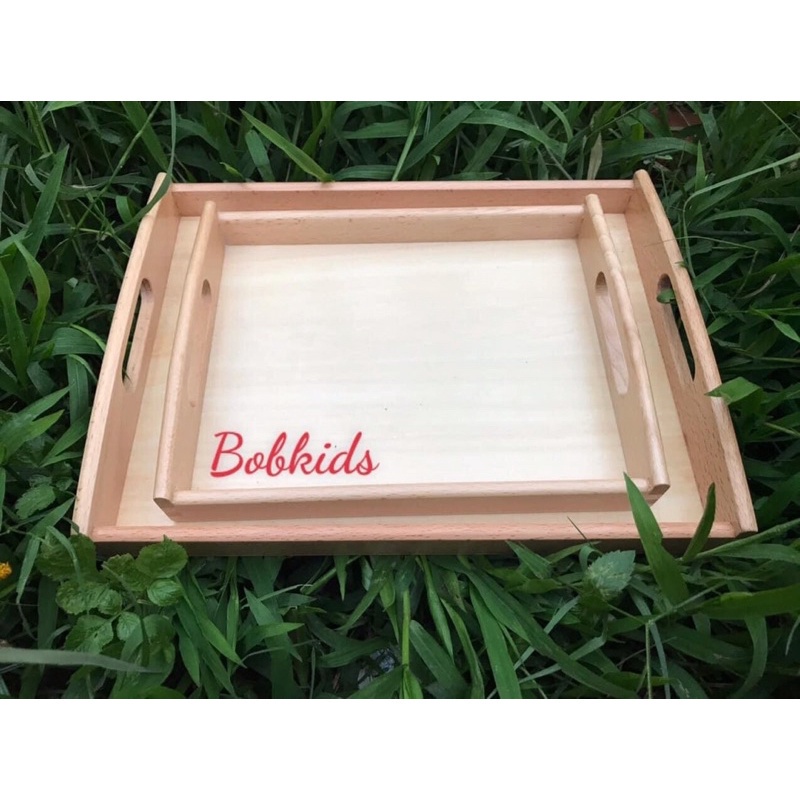 Khay gỗ montessori, giáo cụ montessori