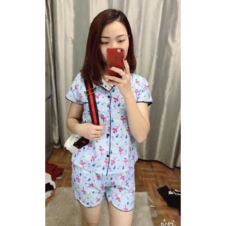 Bộ ngủ kate Thái pijama ( quần đùi, áo cộc )