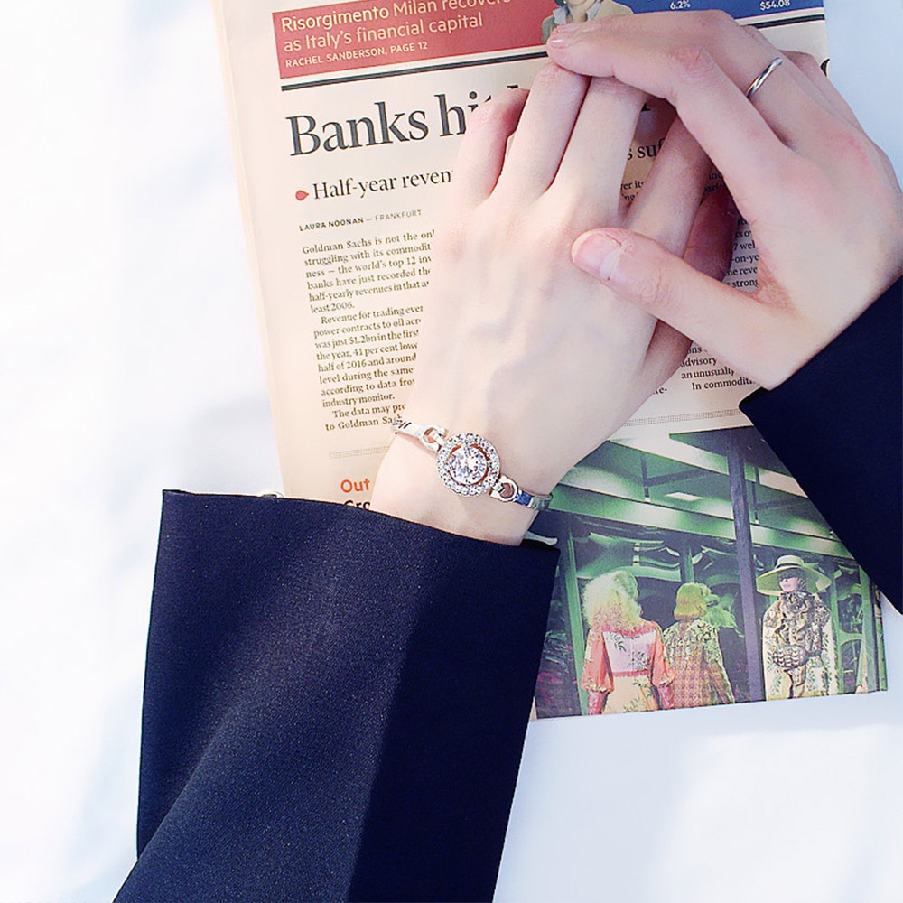 Vòng Đeo Tay Đính Đá Zircon Có Thể Điều Chỉnh Thời Trang Dành Cho Nữ
