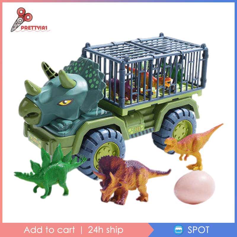 Bộ đồ chơi xe vận chuyển khủng long dễ thương cho bé yêu