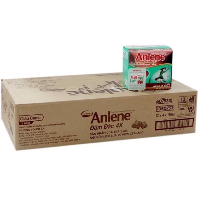 Thùng 12 lốc Anlene nước hương Sôcôla