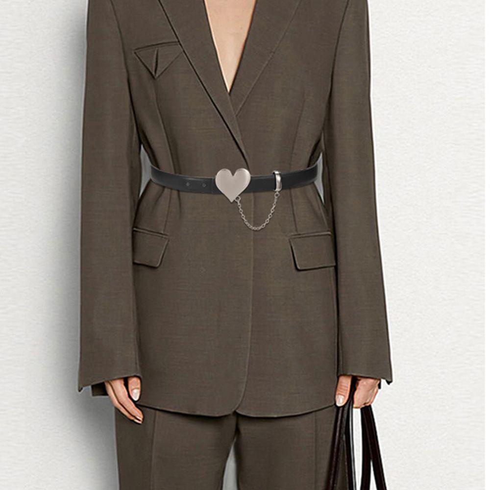 Thắt Lưng Da PU Họa Tiết Trái Tim Thời Trang Cho Nữ