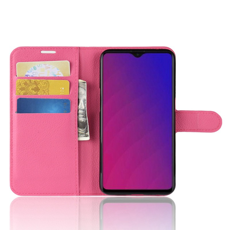 Bao da diện thoại màu trơn có ngăn đựng thẻ cho OPPO F9 / F9 Pro | BigBuy360 - bigbuy360.vn