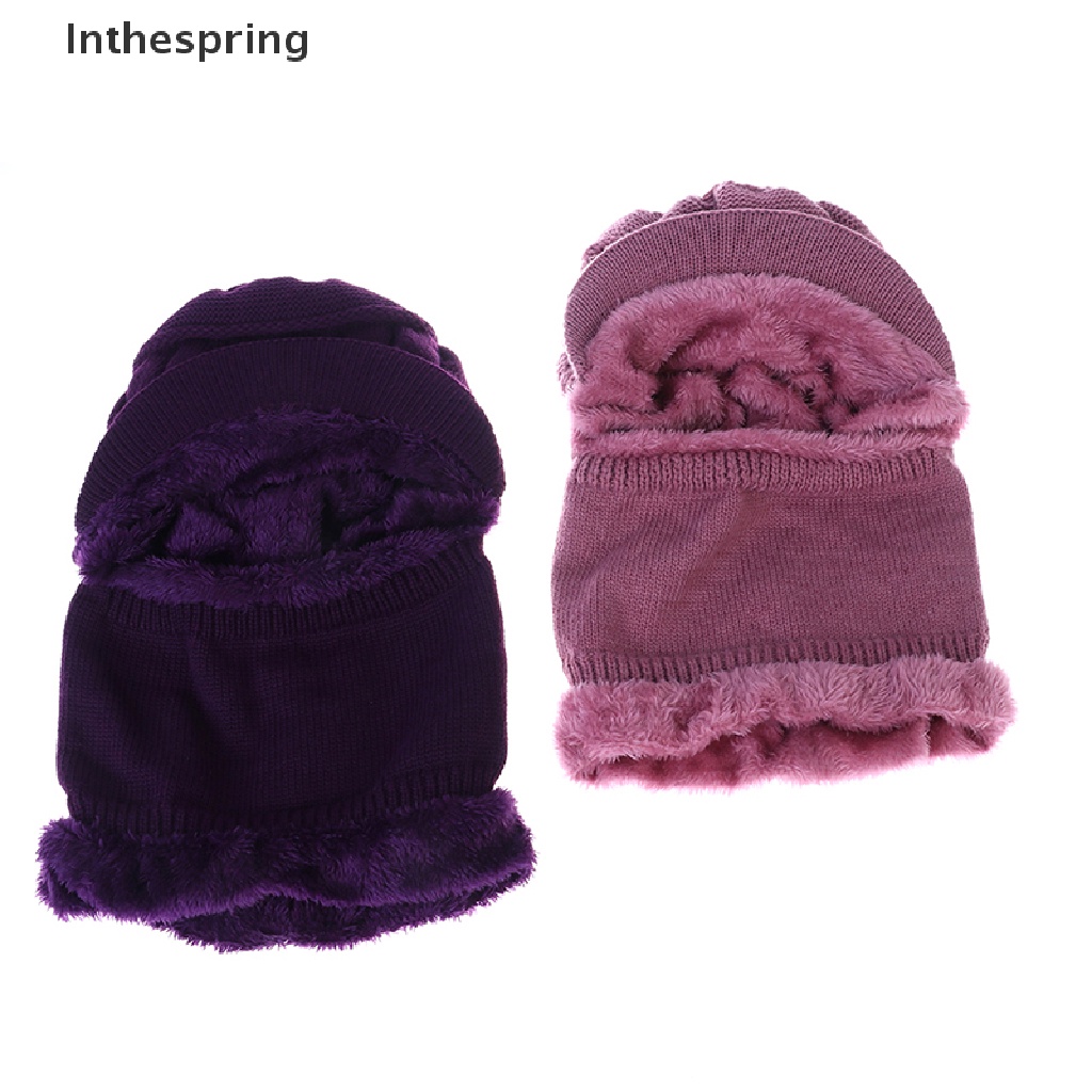 Mũ beanie dày dặn kèm khăn choàng cổ thời trang mùa đông