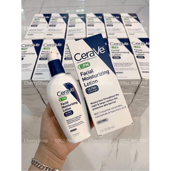 [Hàng USA] Kem dưỡng ẩm ban đêm CeraVe Facial Moisturizing Lotion PM (60ml/89ml)