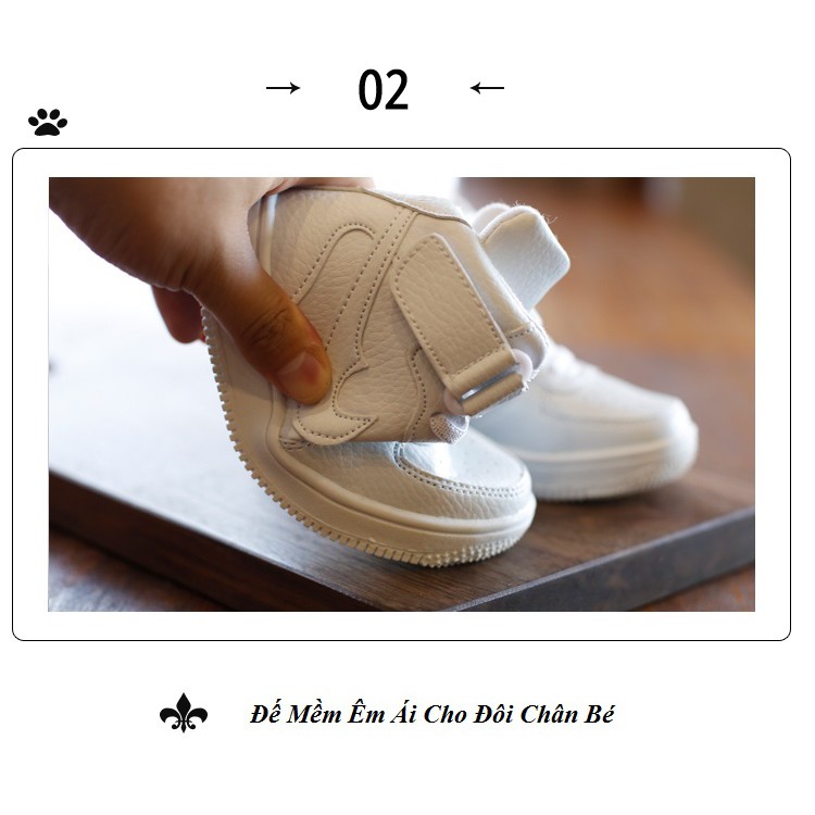 GIÀY CAO CỔ TRẮNG CHO BÉ TRAI VÀ BÉ GÁI 3 - 12 TUỔI GE13 Độc Đáo