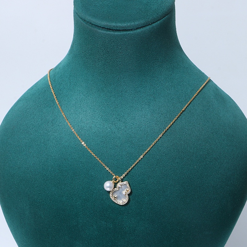 Trực Tuyến Bán Chạy Dây Chuyền Bằng Đồng Mạ Vàng Đính Ngọc Trai Nước Ngọt Kiểu Dáng Tươi Mới Cho Mẹ-P