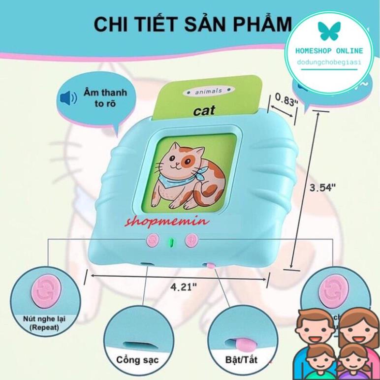 Máy đọc thẻ flashcard 112 thẻ 224 từ vựng tiếng anh mới nhất HOME SHOP ONLINE