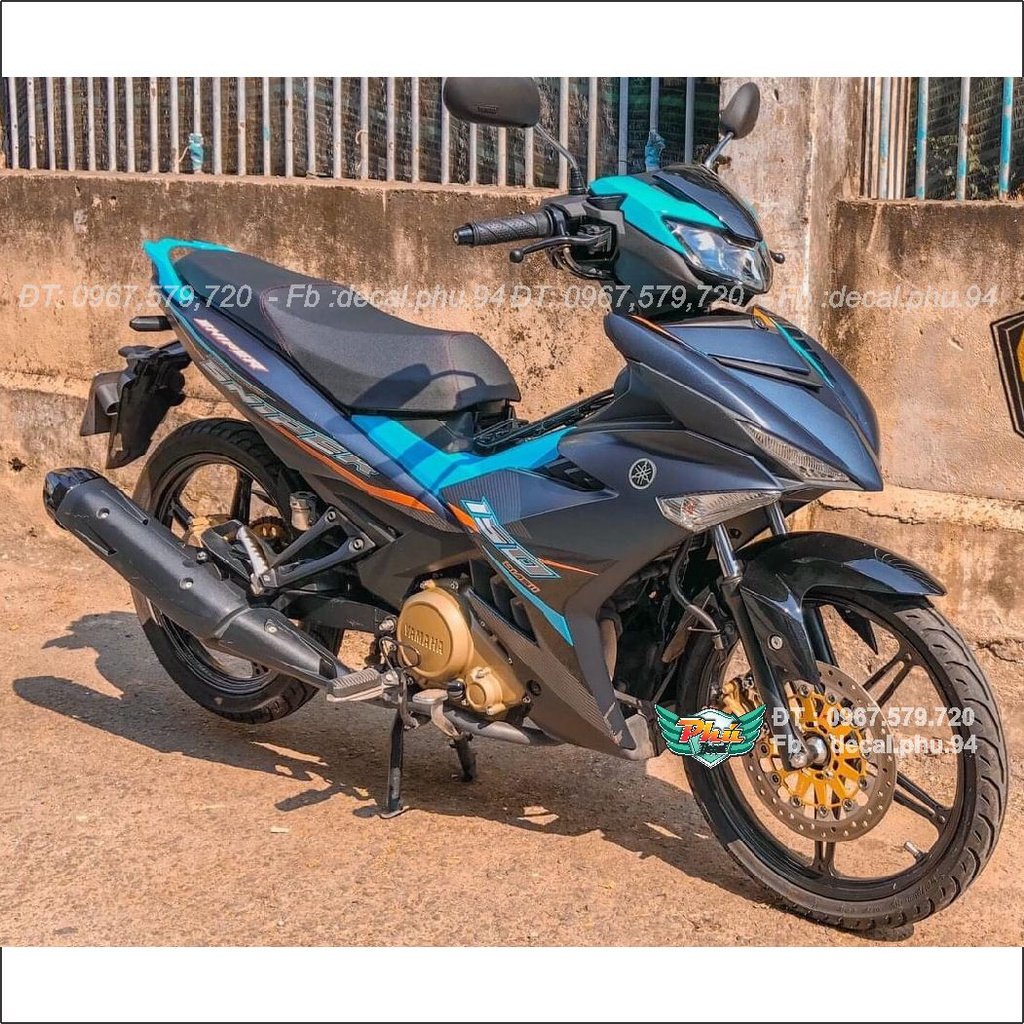 Tem Rời Exciter 150 Sniper đen xanh nhám (J)