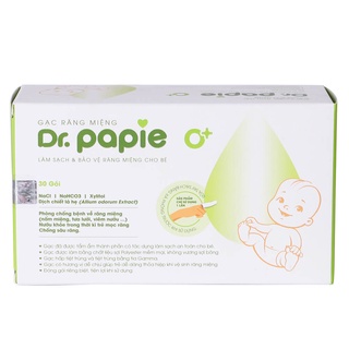 Gạc rơ lưỡi Dr Papie vệ sinh răng miệng cho bé hộp 30 gói