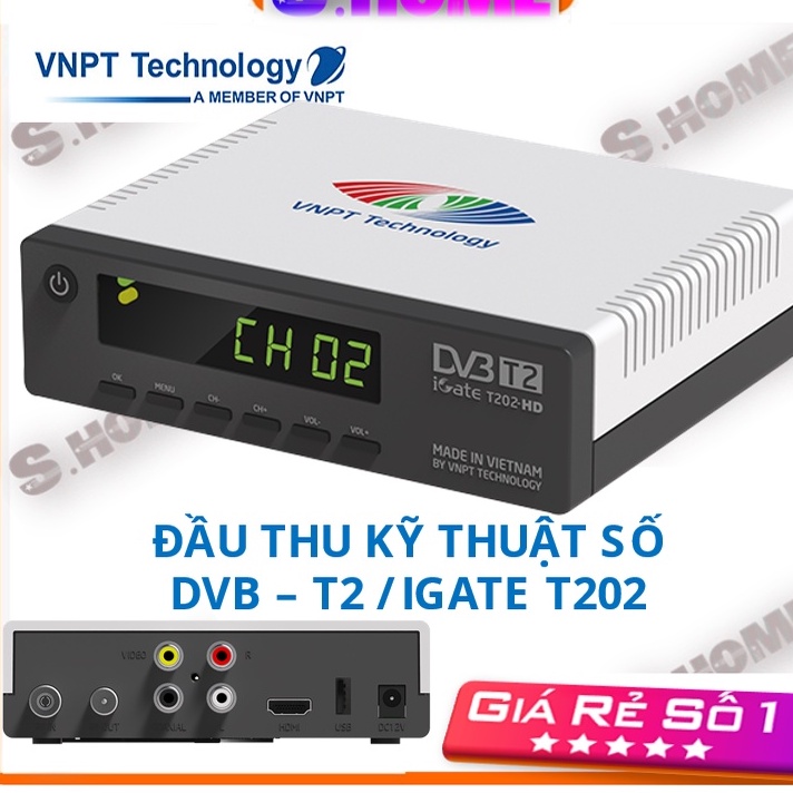 Đầu Thu Kĩ Thuật số VNPT DVB-T2 T202, T203 HD VNPT-iGate ( đầu thu truyền hình mặt đất VNPT)