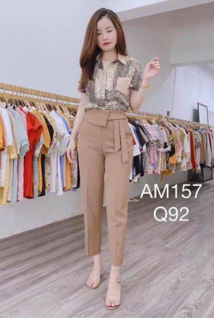Quần baggy cạp lệch 3 khuy mẫu mới(mã 2002)