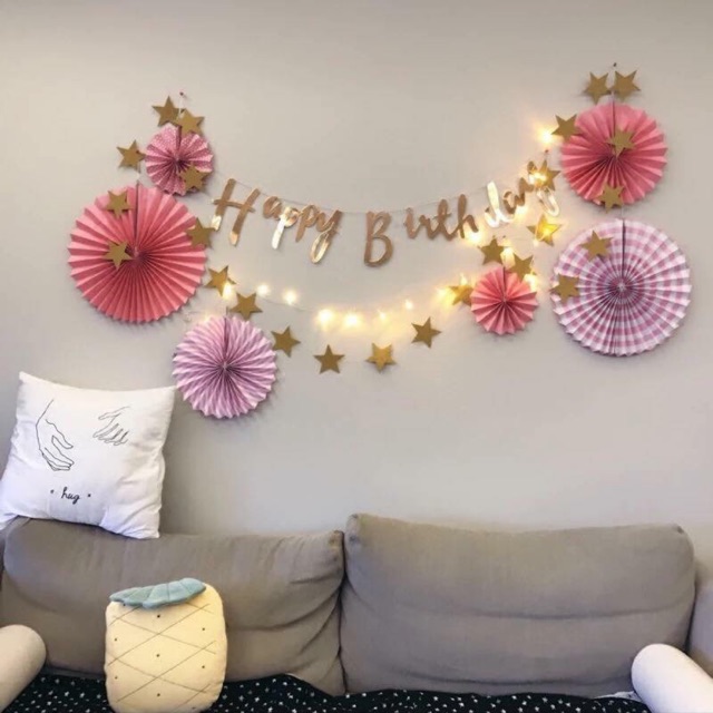 SET TRANG TRÍ SINH NHẬT BÉ GÁI - tông hồng phấn