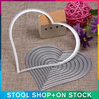 Ready StockSet 10 khuôn thép hình trái tim dùng cắt giấy trang trí bìa / thiệp xinh xắn