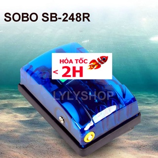 Máy sủi oxy mini 1 vòi SOBO SB-248A ( 3W - 3.5L/PHÚT) loại tốt, siêu êm. BH uy tín - Hàng mới 2018