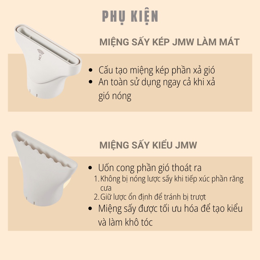 Máy sấy tóc ion âm Hàn Quốc Comfit JMW MC6A11A không hư tổn cho tóc động cơ BLDC