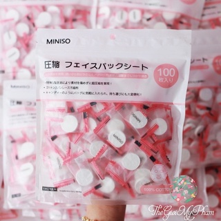 Mặt nạ giấy nén miniso 100 viên - nhỏ gọn - tiện lợi