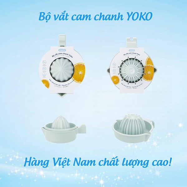 [2 size] Bộ vắt cam - chanh YOKO INOCHI có lọc bằng nhựa nguyên sinh kháng khuẩn tiện lợi