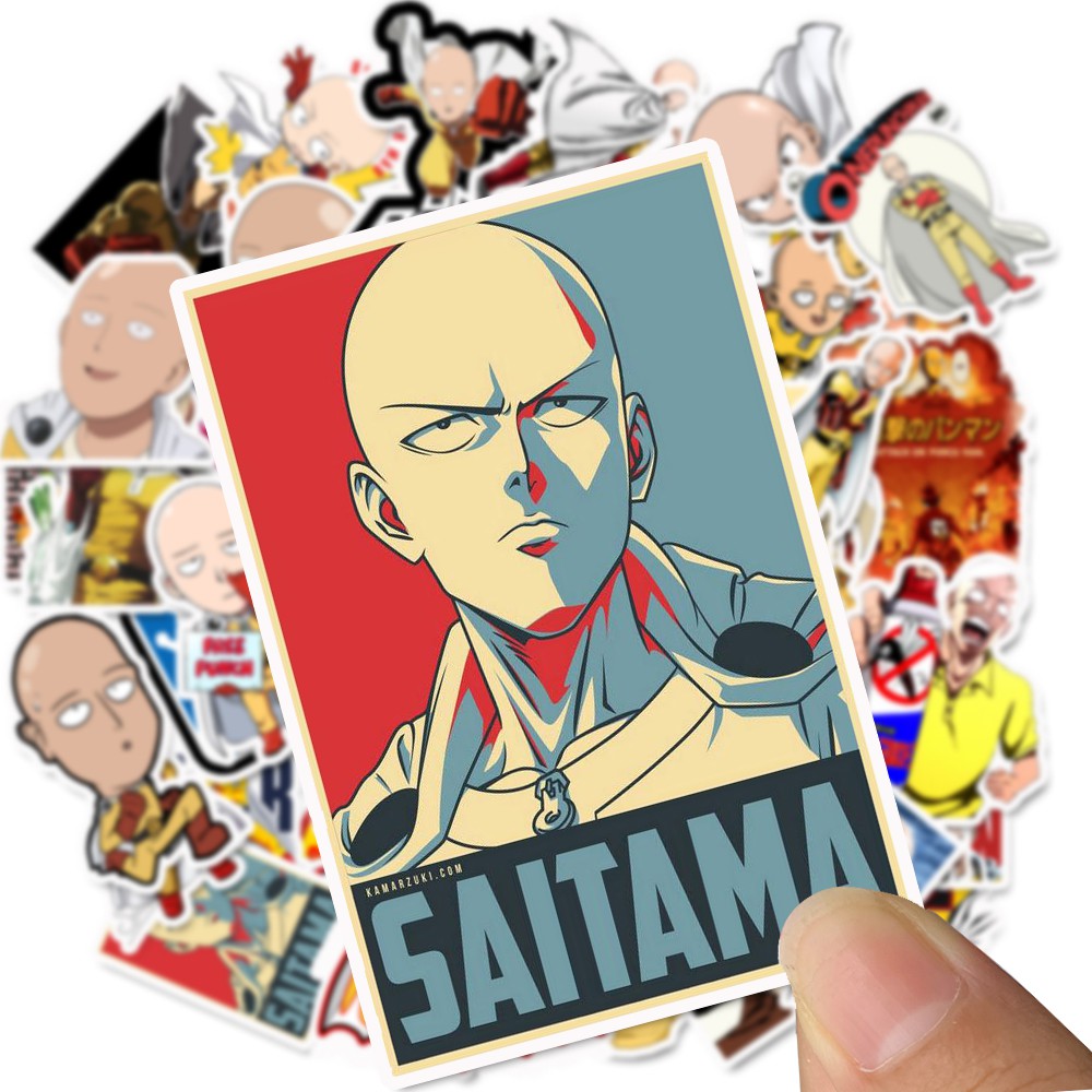 Set 49 Nhãn Dán Trang Trí Hình Nhân Vật Hoạt Hình One Punch-Man