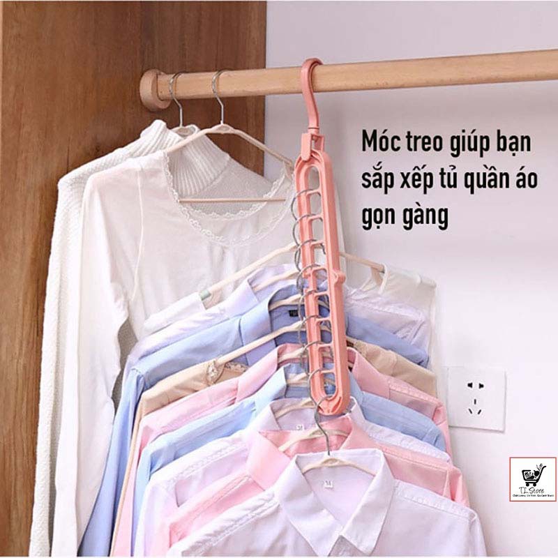 Móc treo quần áo 9 lỗ thông minh , Móc treo quần áo đa năng tiện lợi (MÓC 9 LỖ)