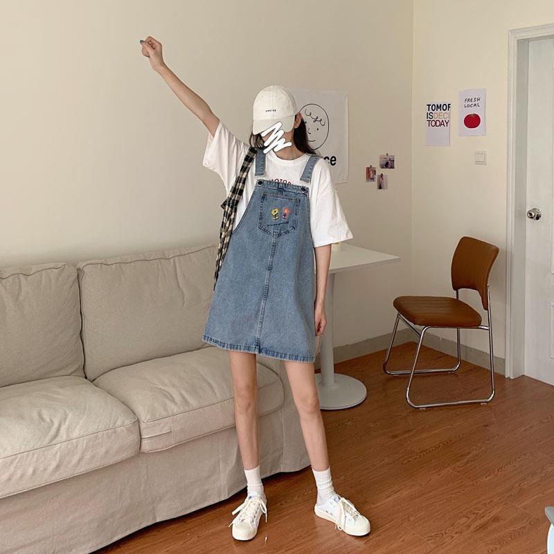 Váy Yếm Denim Ngắn Ôm Dáng Phong Cách Phương Tây Thời Trang Mùa Hè Mới Cho Nữ