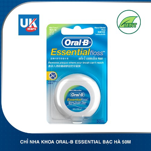 Chỉ Nha Khoa Cao Cấp Nhập UK Oral-B Essential Floss 50m