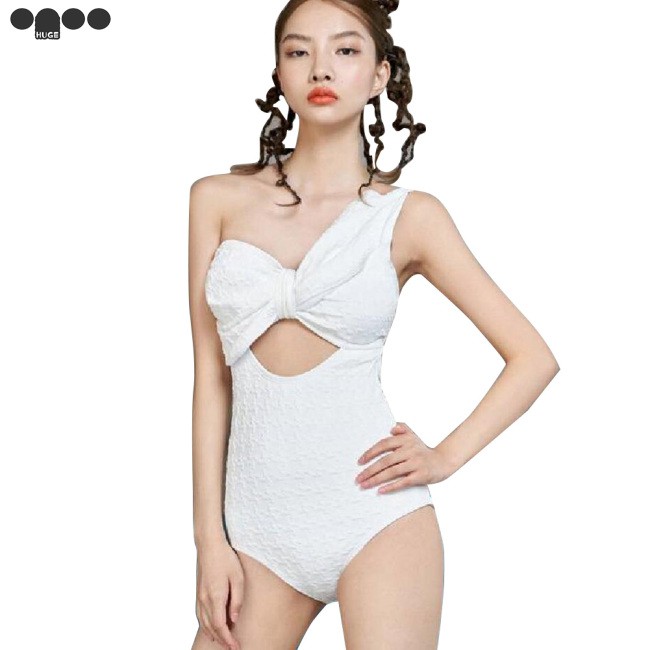 Đồ Bơi Nữ Một Mảnh Lệch Vai Màu Trơn Gợi Cảm | BigBuy360 - bigbuy360.vn
