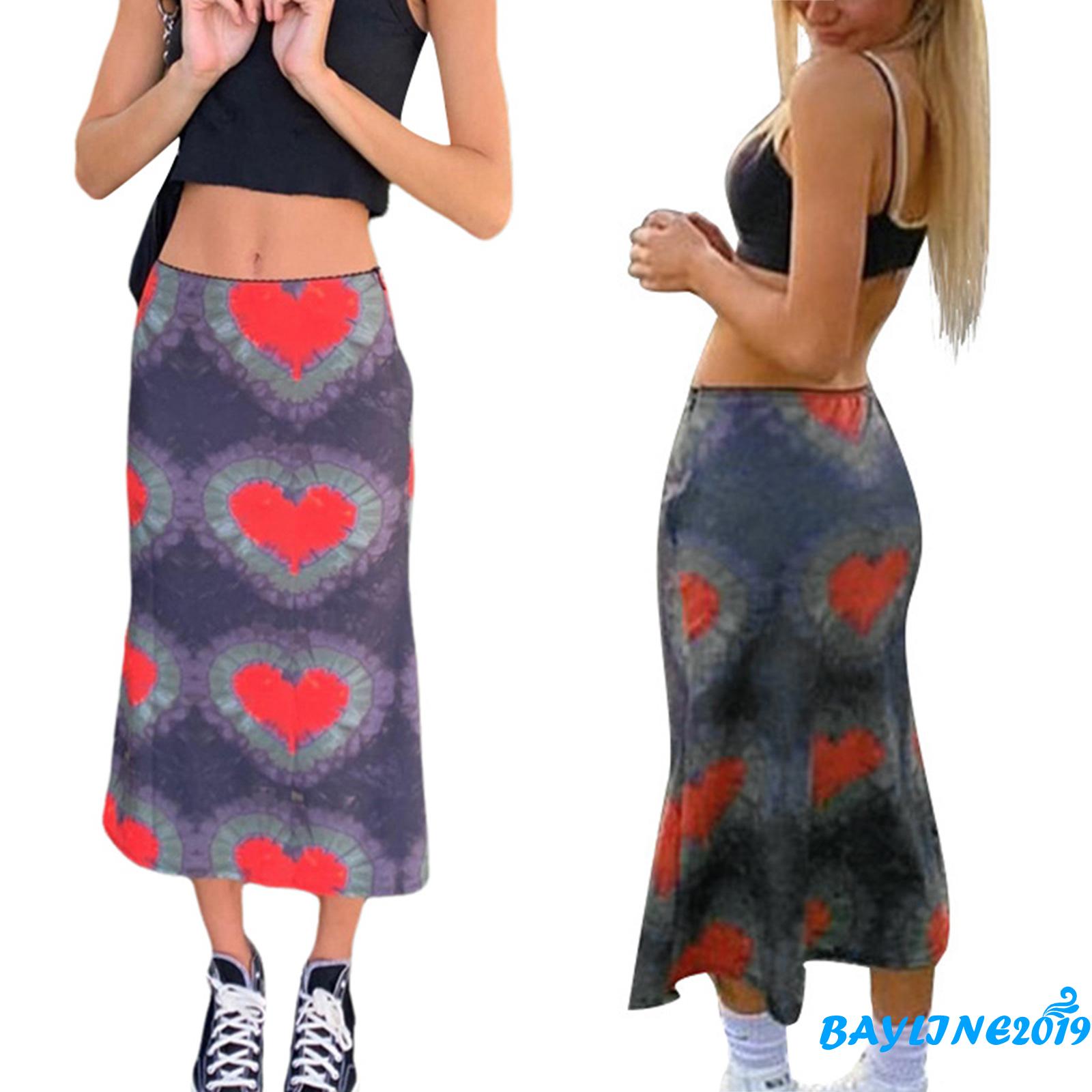 Chân Váy Xòe In Họa Tiết Trái Tim Xinh Xắn Dành Cho Nữ | BigBuy360 - bigbuy360.vn