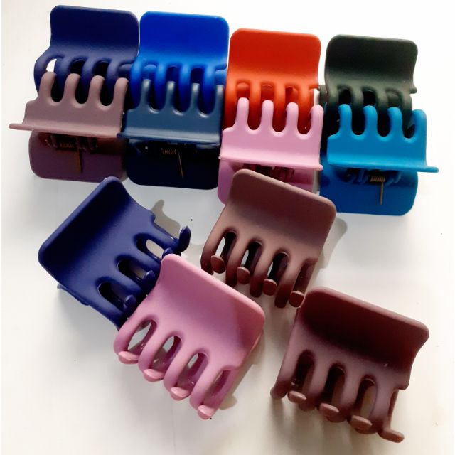 Kẹp tóc vuông lớn 8 răng màu nhám loại đẹp