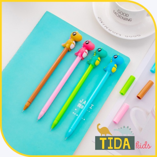 Bút Bi Nước Cute Hình Khủng Long ⚡️ HOT TREND ⚡️ Bút Gel Ngòi 0,5mm Dễ Thương Giá Rẻ, Văn Phòng Phẩm TiDa Kids Shop