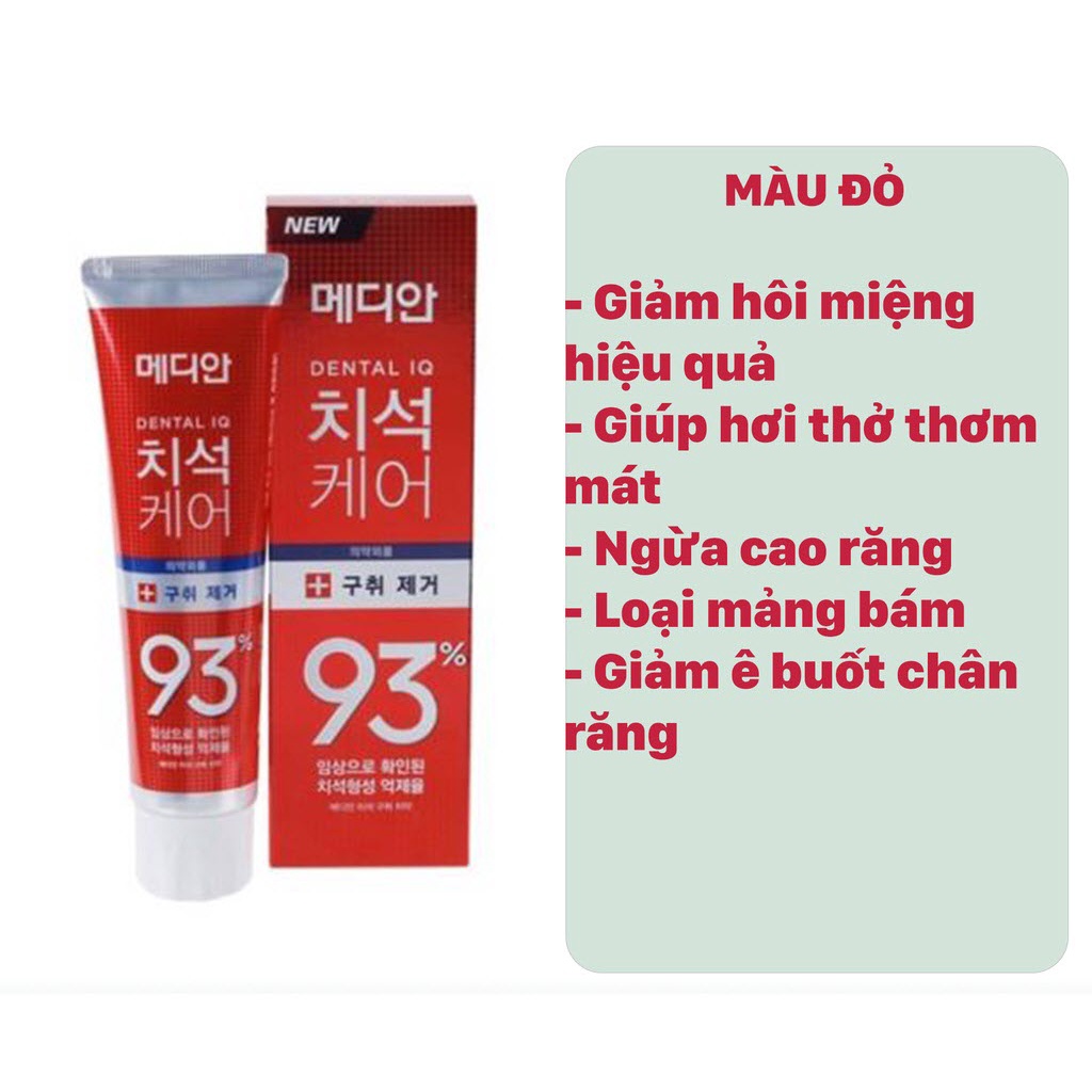 [Hàn Quốc] Kem đánh răng trắng răng MEDIAN DENTAL IQ 93% 120g sáng bóng - hàng chính hãng