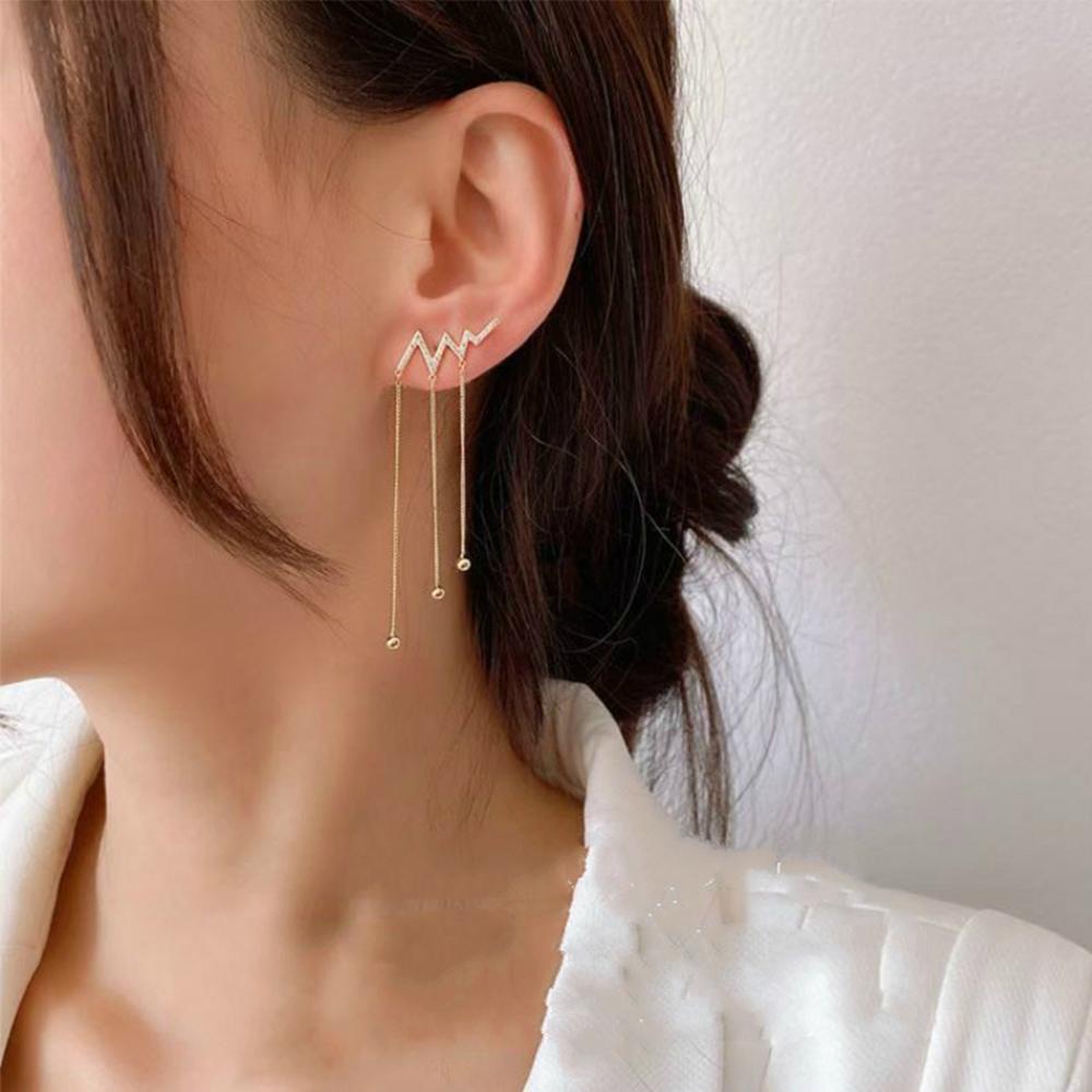 MOCHO Đôi Bông Tai Dáng Dài Phong Cách Hàn Quốc Thời Trang Cho Nữ