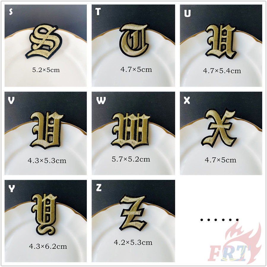 ☸ Sticker Ủi Thêu Chữ Cái Tiếng Anh Màu Vàng ☸ 1 Miếng Dán Ủi Quần Áo Hình Huy Hiệu