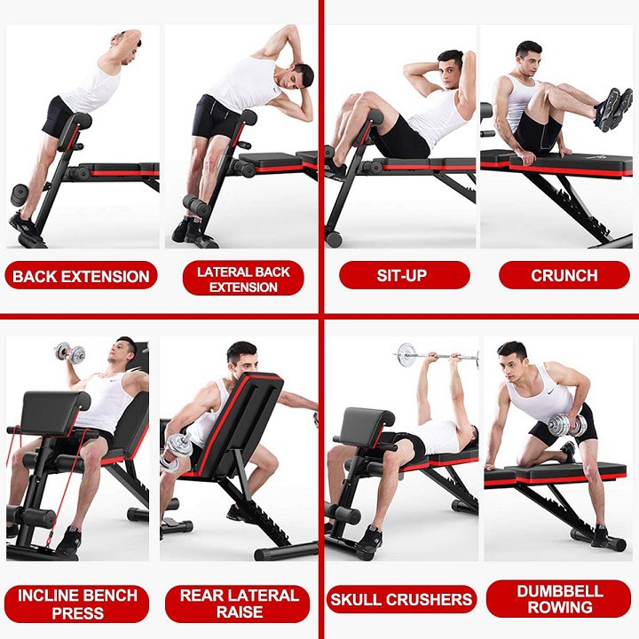 Ghế tập Gym, ghế tập cơ bụng đa năng + Bộ dụng cụ chống đẩy