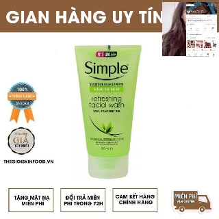 Sữa rửa mặt dạng gel Simple Kind To Skin Refreshing - Dành Cho Da Nhạy Cảm