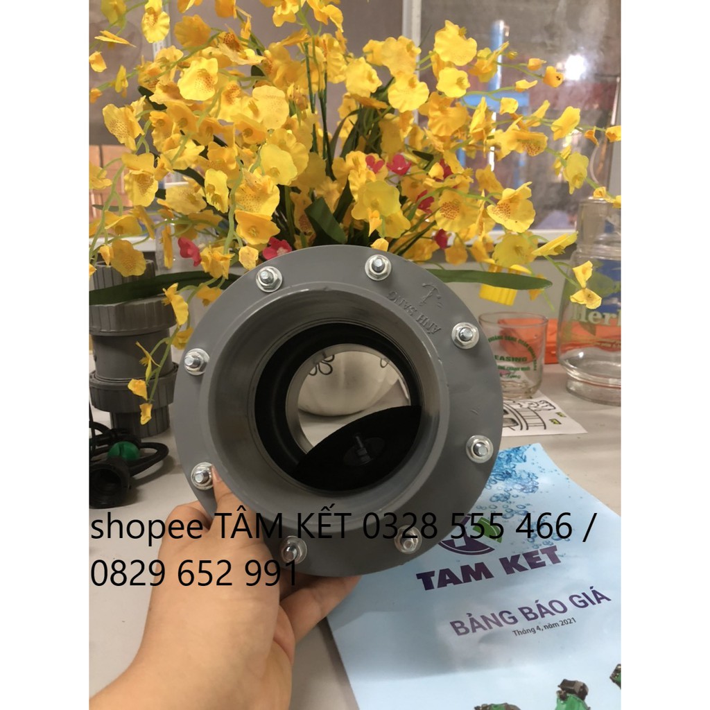 GIẾNG 2 ĐẦU GẮN ỐNG PVC PHI 90MM ( VAN 1 CHIỀU LÁ LẬT, MẦU TRẮNG ) DÙNG ĐỂ LẮP TRỰC TIẾP VÀO MIỆNG GIẾNG KHOAN