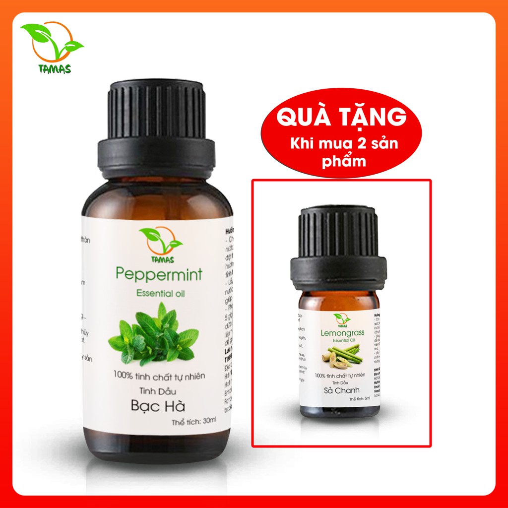 Tinh dầu Bạc Hà nguyên chất TAMAS 50ml, xông phòng thư giãn,khử mùi,đuổi chuột, đuổi muỗi và các loại côn trùng