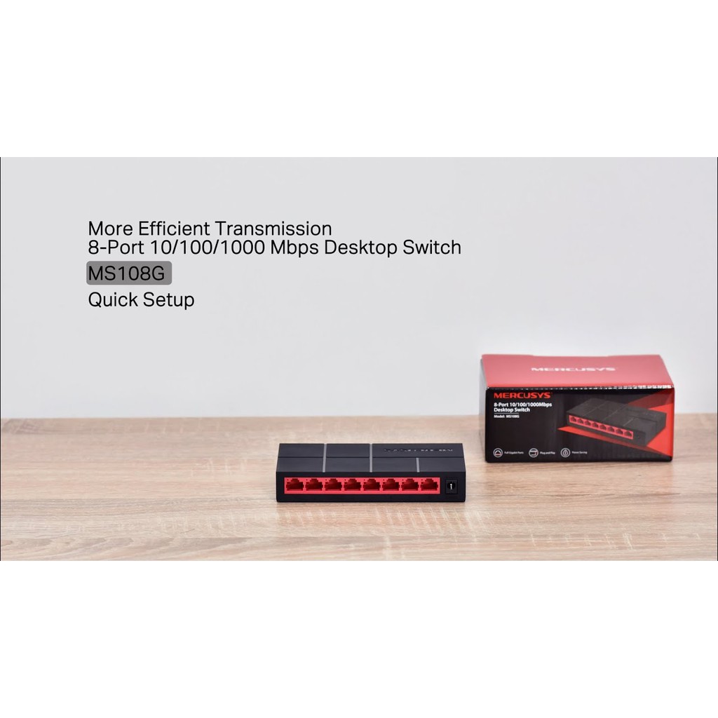 Bộ chia mạng Mercusys MS108G 8-Port 10/100/1000 Mbps switch chia lan hàng chính hãng VDS shop