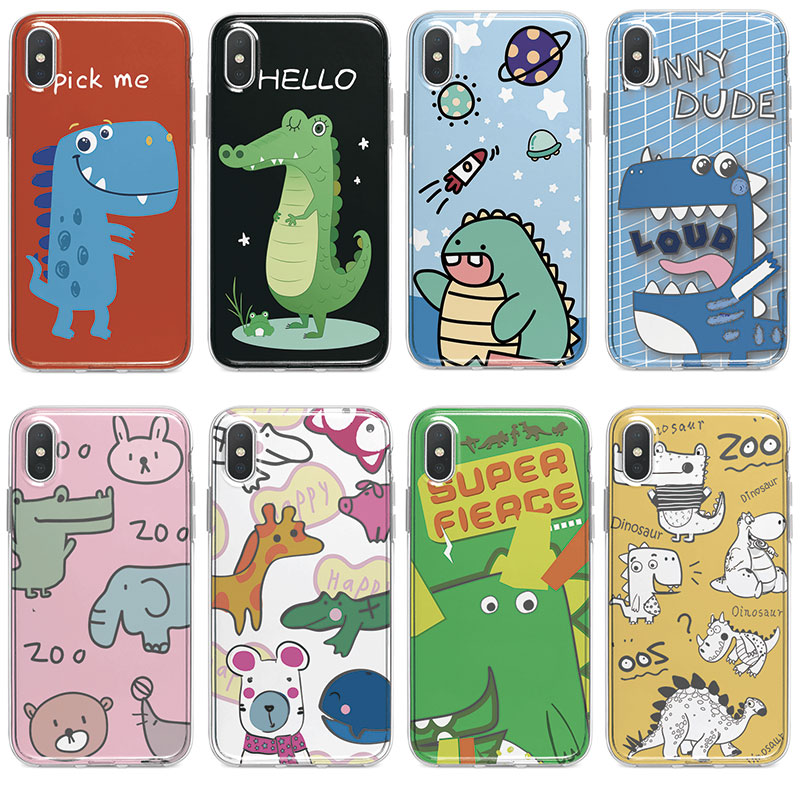 Ốp Lưng Samsung Galaxy J2 Pro J4 J6 Plus J8 2018 J4+ J6+ Vỏ Điện Thoại Silicone Mềm Khủng long nhỏ
