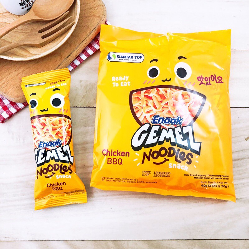 Combo 12 Túi Mì Trẻ em Snack Hương Gà BBQ (20gram) Enaak Gemez BBQ